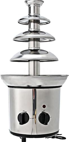 Chocolate Fondue Fountain, Chocolate Fountain, Stainless Steel Electric Melting Machine Chocolate Fondue Fountain, Easy to Assemble 3 Tiers for Nacho Cheese, BBQ Sauce, Ranch, Liqueurs