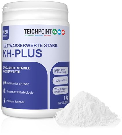 Teichpoint KH Plus 1kg | Erhöht Karbonathärte und stabilisiert pH-Wert im Garten und Koi Teich | Für ausgeglichenes Teichwasser | Carbonat härte erhöhen ohne GH | Reichweite 20.000 Liter