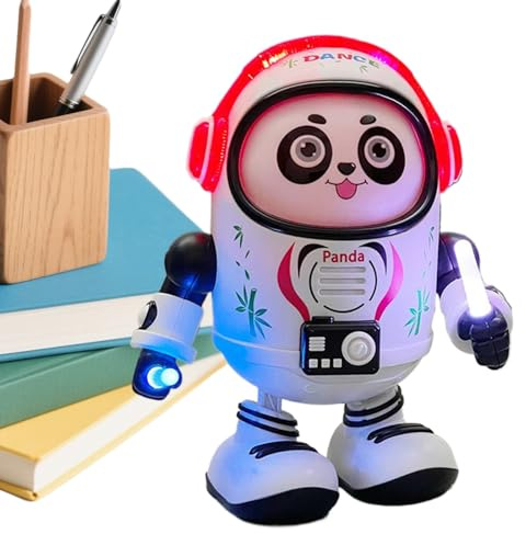 Leksaksrobot: 18,6 cm promenadleksak, ABS-dansrobot, elektrisk musik, LED-, batteridriven interaktiv present till barn, flickor, förskola, fester, födelsedagar, Na