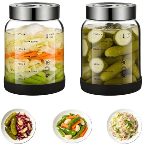 2 Stück1.5L Fermentierglas mit Gewicht: Fermentiergläser zum Fermentierglas