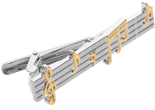 Healeved Musiknoter Slipsklämma för Män Metallklämma med Starkt Grepp Slipsnål för Formella och Vardagliga Affärstillfällen Konstnärlig Design Presentidé