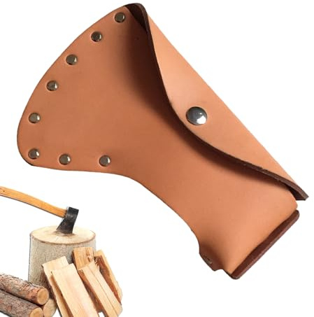 Leather Axe Holster, Sturdy Belt Loop Carrier, Expanded Widened Design, Strong Weight Capacity, Tool Organizer for Hammer, Hatchet, Outdoor Work, Camping