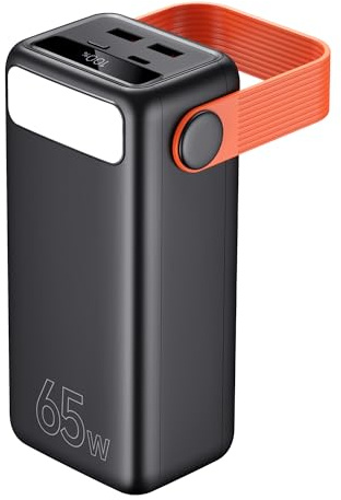 60000mAh 65W Batterie Externe, Laptop Fast-Charging Power Bank | 65W Grande Capacité, Charge 3 Appareils, écran LED, pour Le Camping, Les Aventures en Plein Air, Tablettes et Smartphones