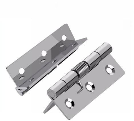Chiudiporta con cerniera a molla in acciaio inox, ritorno automatico torsione, piccolo mini hardware pieghevole(Outside-50-36mm-2pcs)