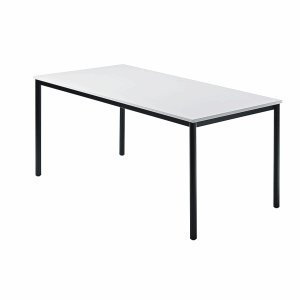 Besprechungstisch 1600x800mm Grau Fuß Vierkantrohr schwarz