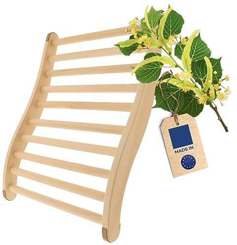 HOFMEISTER® Sauna Rückenlehne - Saunazubehör aus Lindenholz - ergonomisch geformt - Korkstopper - in der EU gefertigt