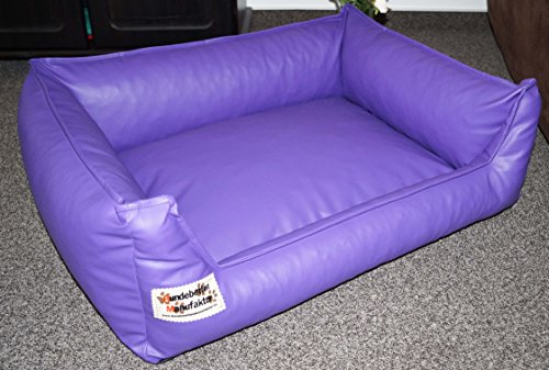 Hundebett Hundesofa Acceso Kunstleder 70 cm X 55 cm Lavendel | Formstabil, Pflegeleicht,