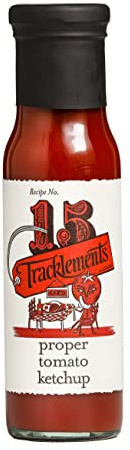 Tracklements Proper Tomato Ketchup - The Ideal Condiment for Bacon, Sausage, Chips or Partnered with a Full English and Stir Fries - Vegan and Vegetarian Friendly - Gluten Free - 230ml Bottle