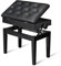 AW Adjustable Height Piano Bench Stool PU Padded Wooden Keyboard Seat with Music Storage Weight Capacity 264lbs Black