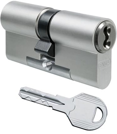 EVVA ICS Hochsicherheits-Doppelzylinder mit 3 Schlüssel, Länge (a/b) 51/41mm (c=92mm), mit Not-u. Gefahrenfunktion BSZ, modulare Bauweise SYMO