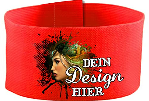 Druckreich größenverstellbare Armbinde/Mediaband personalisiert mit Wunschtext und Wunschmotiv