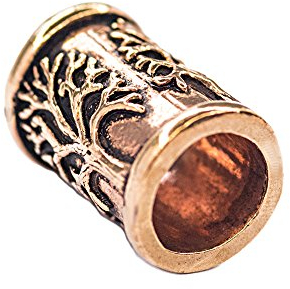 NKlaus SET 2x Haarschmuck Bartperle Darva Lebensbaum Bronze Haarperle 40546