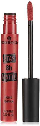 essence STAY 8h MATTE liquid lipstick, flüssiger Lippenstift, Nr. 04 Mad About You, rot, mattierend, matt, farbintensiv, intensiv, ohne Alkohol, ohne Parabene, Mikroplastik Partikel frei (3ml)