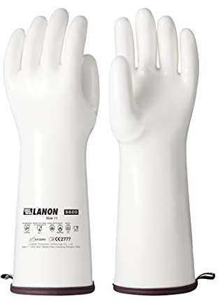 LANON Silicona Líquida Guantes Barbacoa, Guantes de Horno Profesionales con Dedos, CoralAir Liner, Impermeable, para Cocina, Parrilla, Hornear, Microwave, 38cm, Tamano XXL