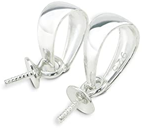 NaturSchatulle Collierschlaufen 925 Silber Stift 5 Stück 4x11mm Schmuck Kettenanhänger für Anhänger DIY Anhängerschlaufen Ösen