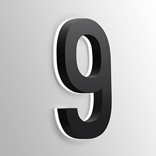 Numero Civico LED, Numeri Civici Retroilluminati A LED Galleggianti, Numero Civico Illuminato Nero In Acciaio Inossidabile Per Esterno, Cortile, Strada, Luce Bianca,6 Pollici,6