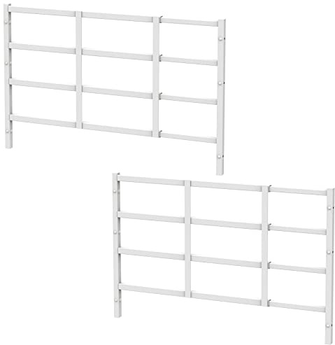 Delmoar Fixed Window Safety Guard 19”x 38” *2 Pack Adjustable Width Prevents Accidental Falls,Non-Egress, Tamper Resistant Screws Included,White