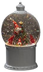 Konstsmide LED Kugellaterne, Santas, weiß, wassergefüllt, wählbare Energiefunktion, mit 5h Timer, 1 warm weiße Diode, batteriebetrieben & USB, Innen, 3 x AA 1.5V (exkl.) - 4300-200