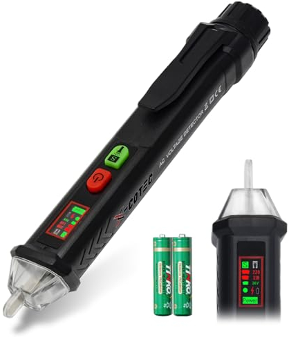 X-COTEC Voltage Tester Pen, Non-Contact Electrical Tester, Live Wire Detector, Cable Detector for Wall with Flashlight, Buzzer Alarm, Wire Breakpoint Finder