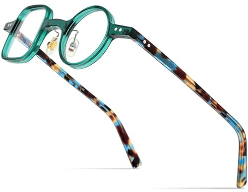 MUTYNE Acetat-Brillengestell für Herren, Retro, Vintage, links, quadratisch, rechts, rund, Brillen, Brillen