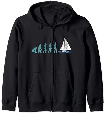 Evolution Segelschiff Segler Skipper Segeln Fun Kapuzenjacke