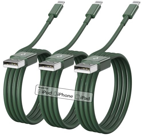 iPhone Charger Cable 1M, 3Pack Apple MFi Certified iphone Lightning to USB Cable 1Meter, Fast Charging Wire Apple Lead for iPhone 14 Pro Max/13/12/11 Pro/11/XS MAX/XR/8/7/6s/6/5S/SE iPad Original(3ft)