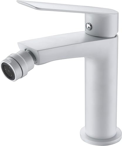 IMEX - Robinet Bidet | Robinet mitigeur Bide | Robinet de bidet avec mélangeur d'eau chaude et froide | Robinetterie Bidet | Installation facile | Série Luxor | Blanc mat