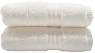 Maisonette Pure 100% Baumwolle Handtücher (50 x 100cm, 2er-Pack) - Gesicht, Hand Elfenbein Handtücher für Badezimmer & Kleine Gästehandtücher