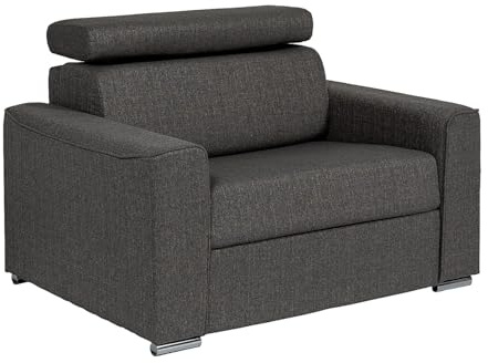 Vente-unique - Schlafsessel mit Matratze - Liegefläche 70 cm - Matratze 14 cm - Stoff - Grau - Vizir