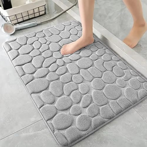 AMFUN Bath Mat 40 x 60 cm,Soft & Comfortable Bath Rug Foot Mat,Super Water Absorption,Non-Slip, Machine Washable Shower Mats for Home & Bathroom Floors