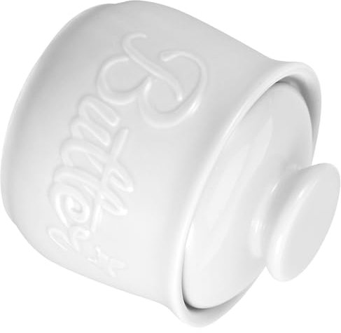 Amosfun pot de beurre gardien de beurre garde-beurre de comptoir beurrier pour comptoir accessoires de cuisine boîte à beurre beurrier ancien pot à beurre pour comptoir céramique blanche