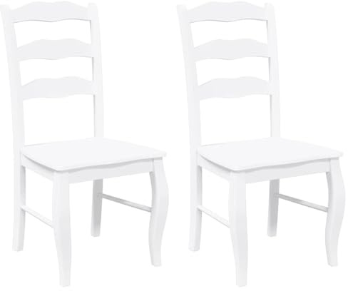 vidaXL Sedie da Pranzo 2 pz Bianche in Legno Massello di Hevea, sedia da pranzo, sedia da cucina, sedile da pranzo, sedia, sedia da soggiorno