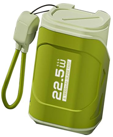 10000mAh Power Bank Fast Charging Portable Charger with AC Wall Plug Dual Cable Type C 2-Way Charging for Android Olive Green