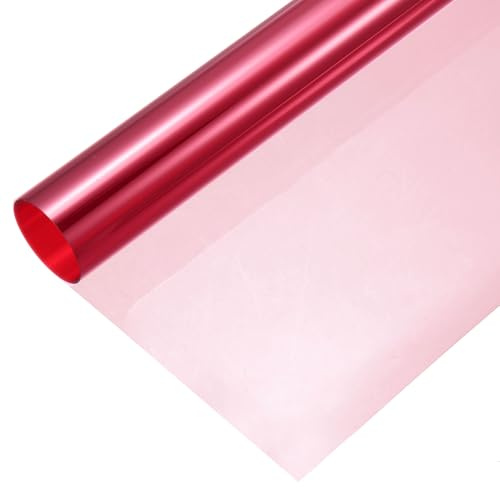 QUARKZMAN Irideszierende Fensterfolie, 30cm x 100cm Irideszierende holographische PVC-Folie Dichroic-Folie Transparente Vinylpapierrolle für DIY-Handwerk Geschenkverpackung Pink