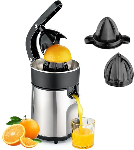 Cozary Presse Agrumes Électrique, Presse Citron Avec 2 Cônes Amovibles, Lavable Au Lave-Vaisselle, Sans Bpa, Presse Agrumes Électrique Pour Orange, Citron Et Pamplemousse