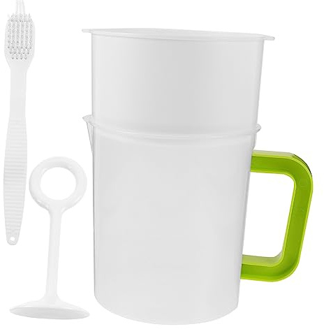 INOOMP Reusable Yogurt Strainer with Fine Mesh Juice Filter and Cleaning Brush Soy Milk Sifter for Fruit Juice Tea and Plant Milk Practical Kitchen Tool for and Cleaning