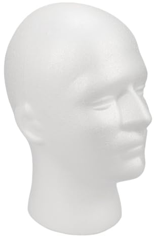 Perücke Stand, Mannequin Styropor Schaums Kopf Modell, Styroporkopf Mann 30cm, Schaufensterpuppe Kopfs, Styropor Kopf Herren Für Perücken, Mützen, Masken, Kopfhörer Und Haarzubehör, Dekoration