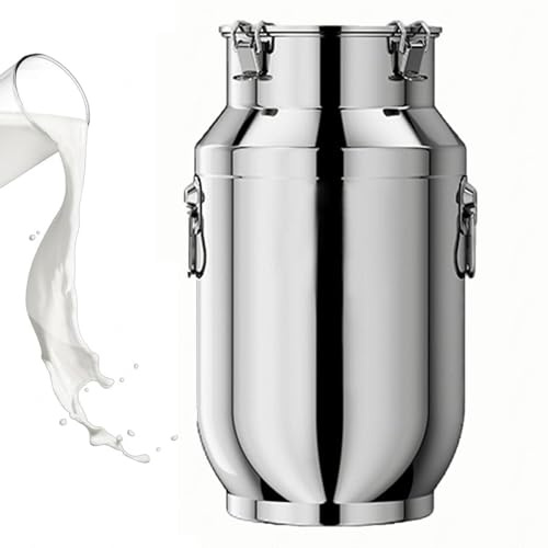 201 Stainless Steel Sealed Bucket Large, Milk Transport Can Milk Churn Wine Pail Bottle Tea Barrel Milk,Capacity-2.5L