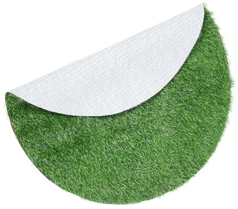 Mikikit Gazon Artificiel Décoratif Rond 100 CM Diamètre 25 CM Épaisseur Faux Gazon Vert Résistant UV et Intempéries Tapis Synthétique pour Plaque d'Égout Décoration Terrasse et