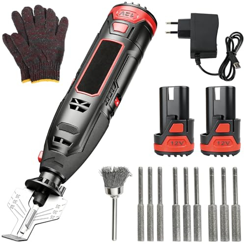 Afilador Eléctrico para Motosierra, Afilador de Cadenas con 9 Cabezales de Pulido, Cabezal de Cepillo de Aleación y Guía de Ángulo Ajustable 25°/30°/35°, USB, para Cadenas de Motosierra