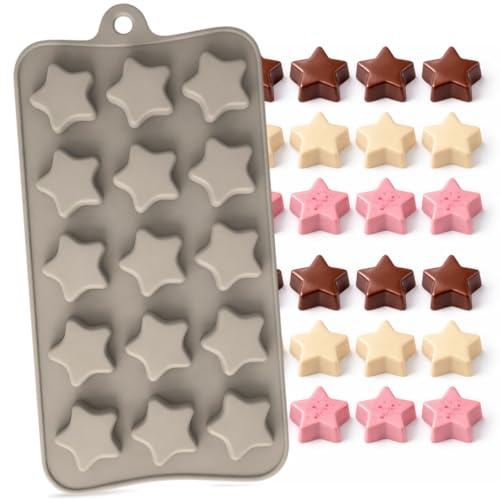 Stampo in Silicone per Cioccolatini a Stella 3D - Stampo da Forno e Frigo - Versatile per Dolci, Ghiaccio, Candele, Caramelle, Gelatina - Formine Antiaderenti (STELLA)