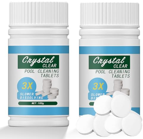 Pool Cleaning Tablet, Reinigungstabletten für Pool 200pcs, Pool Cleaning Tablets, Pool Reinigungstabletten, Sprudeltabletten zur für sauberes und hygienisches Poolwasser (200pcs-e)