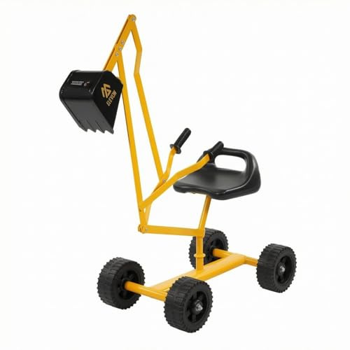 Bffcnl Excavadora con Asiento con Asas Excavadora Manual Plástico para Niños, Pequeño con Ruedas