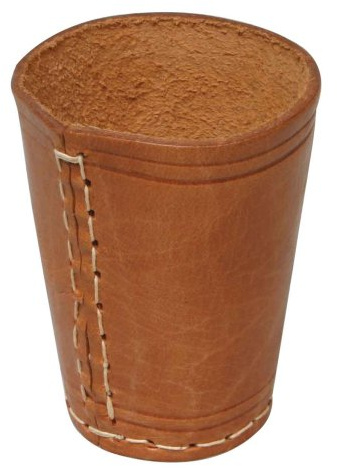 Philos 7991, Lederwürfelbecher natur, im Polybag