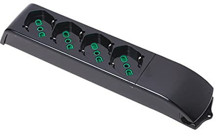 FANTON 410131 Multipresa senza Cavo 4 Uscite 2P+T 16A Bipasso Standard - Nero