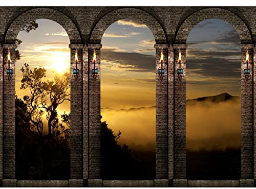 Runa Art Papel tapiz fotográfico puesta de sol de África Moderna Lana Sala Cuarto Salón - Made in Germany - marrón 9072010c