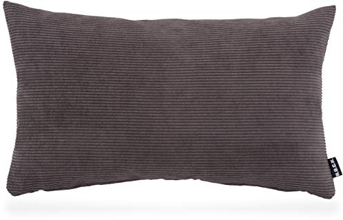 H.O.C.K. Cord Wave Kissen inkl. Füllung Kissen inkl. Füllung Dekokissen Zierkissen in verschiedenen Größen Herbst/Winter (50x30cm, braun)