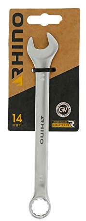 RHINO 2062 - Abrazadera, anilla y llave combinada de horquilla - Diámetro 14 mm - Alta calidad - Fabricado en acero (cromo vanadio) - Varios tamaños disponibles