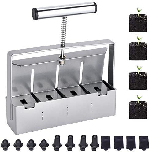 Transplant Manueller Bodenblocker, Mikro-Bodenblocker-Set, 5,1 cm, Bodenblockierwerkzeug, für Saatgut