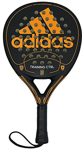 Adidas Paddle Tennis Racket Training CTRL Fiber Glass with Eva Soft Performance Padel Raquet Pop Tennis Paddle Pickleball Beach Tennis (SET 1) (Black Mate and Orange) (Black Mate and Orange, Training)